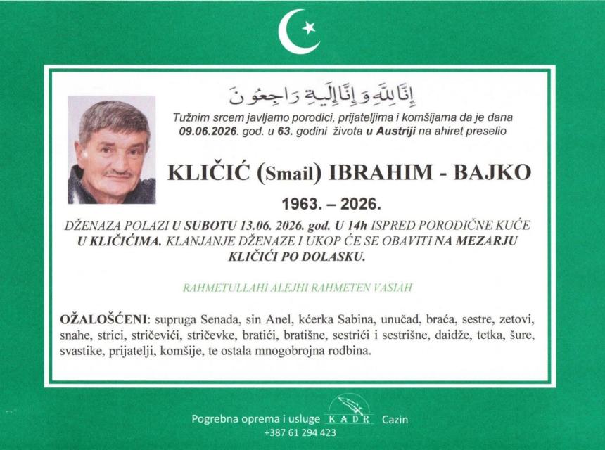 Kličić (Smail) Ibrahim &ndash; Bajko