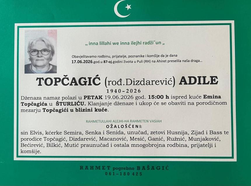 Topčagić (rođ. Dizdarević) Adile