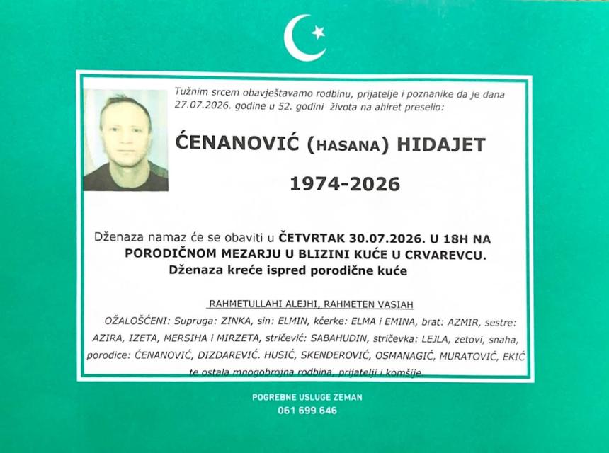 Ćenanović (Hasana) Hidajet