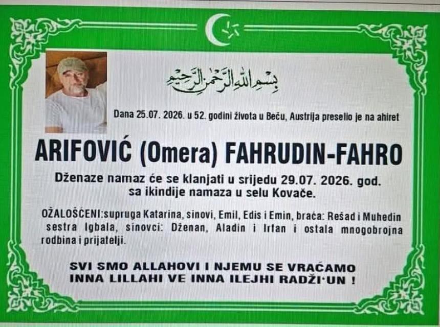 Arifović (Omera) Fahrudin &ndash; Fahro