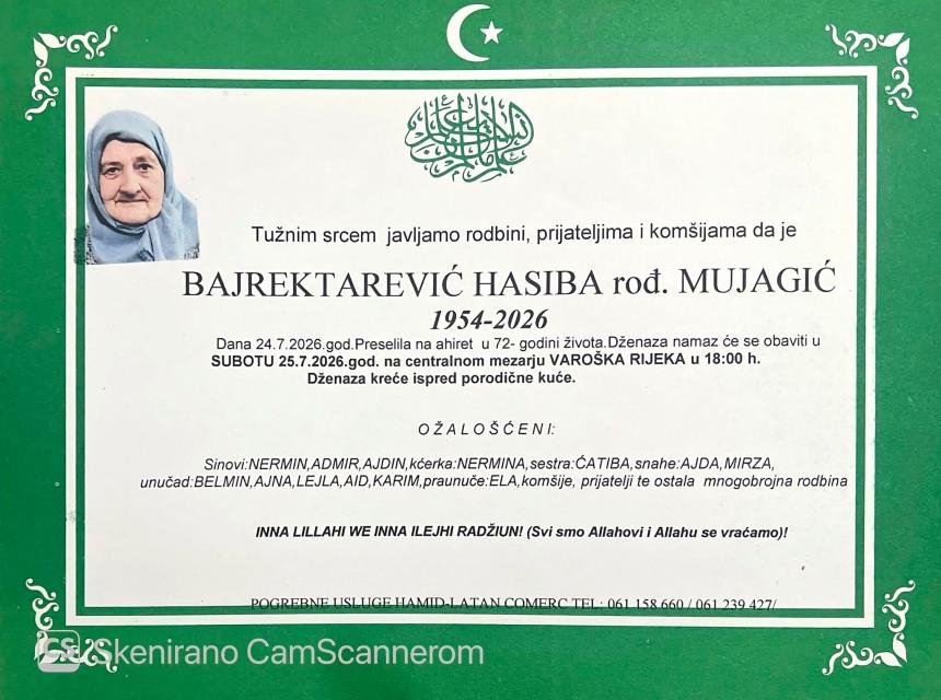 Bajrektarević Hasiba, rođ. Mujagić