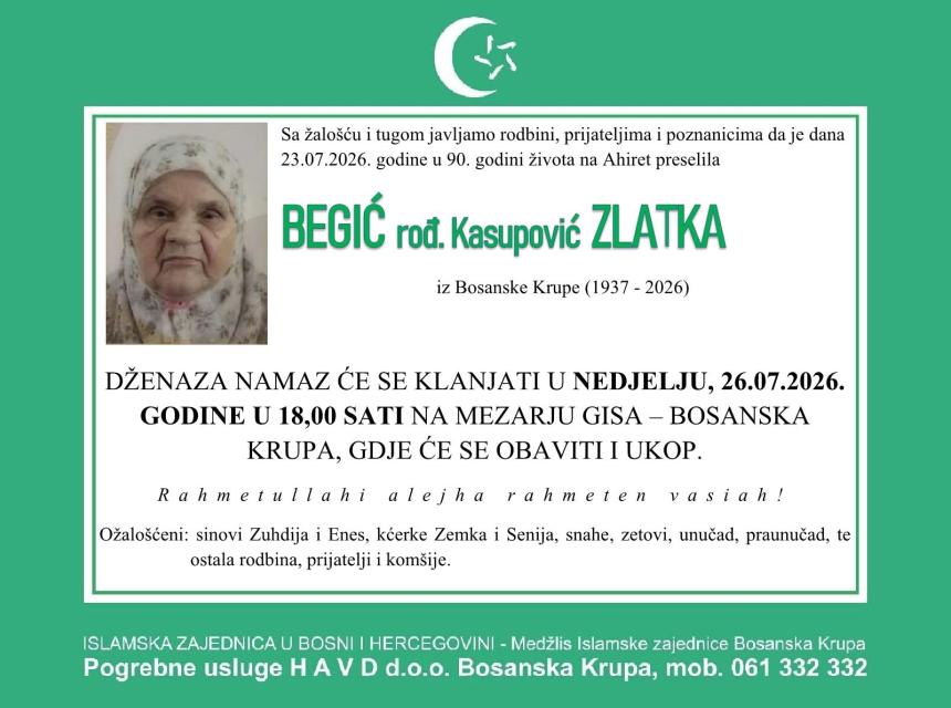 Begić, rođ. Kasupović Zlatka