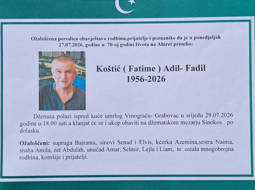 Ko&scaron;tić (Fatime) Adil &ndash; Fadil