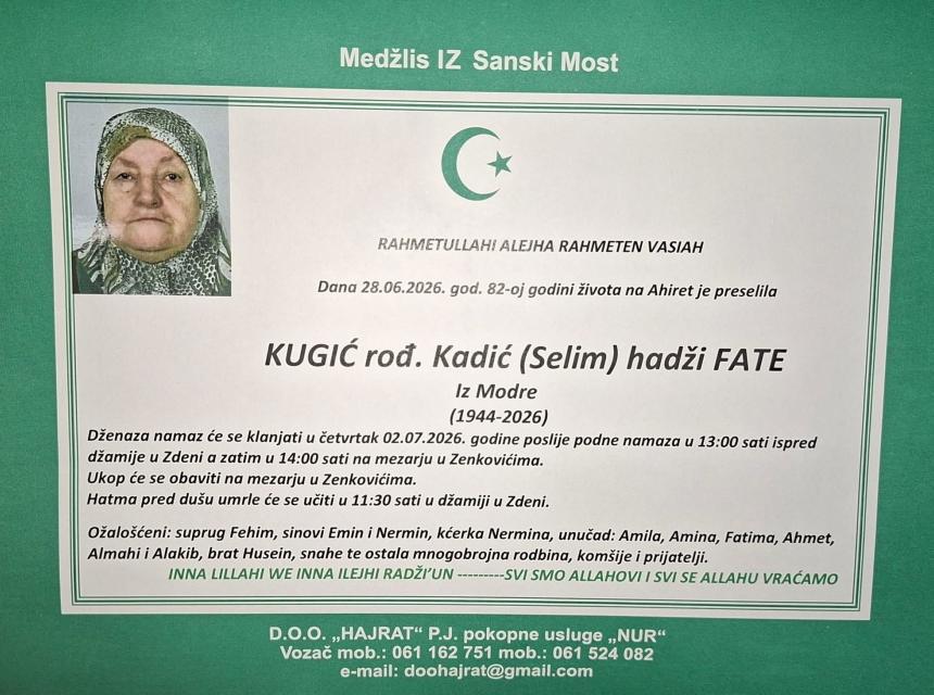 Kugić, rođ. Kadić (Selim) hadži Fate