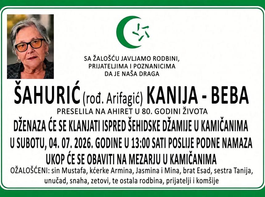 &Scaron;ahurić (rođ. Arifagić) Kanija &ndash; Beba