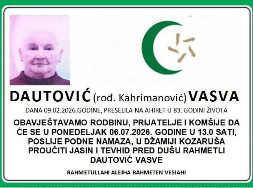 Dautović (rođ. Kahrimanović) Vasva