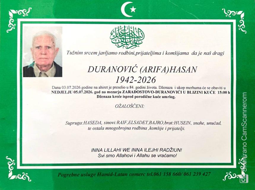 Duranović (Arifa) Hasan