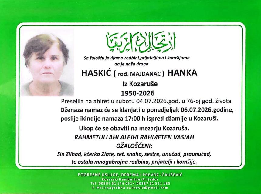 Haskić (rođ. Majdanac) Hanka