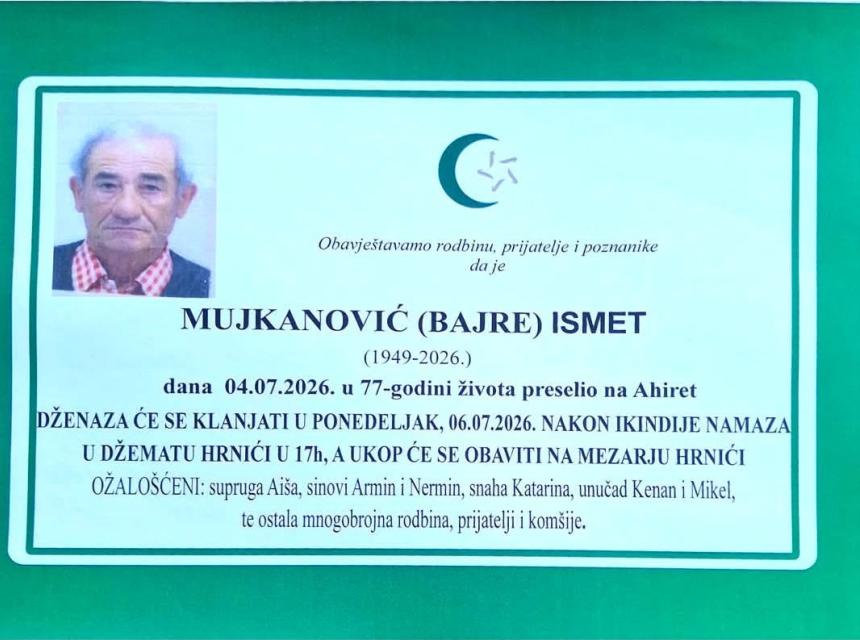 Mujkanović (Bajre) Ismet