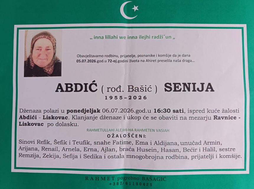Abdić (rođ. Ba&scaron;ić) Senija