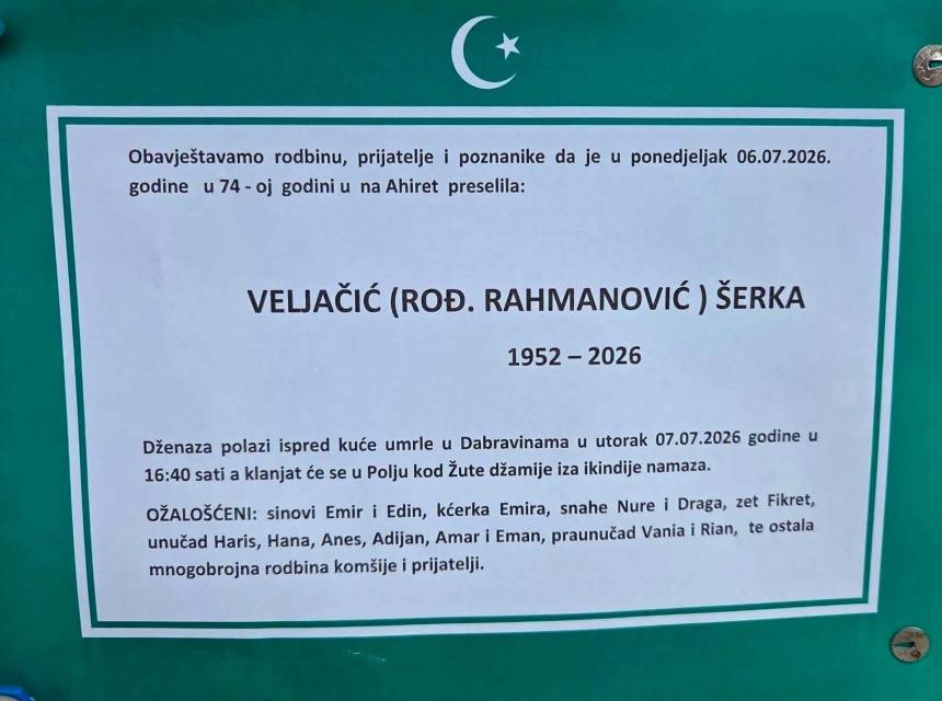 Veljačić (rođ. Rahmanović) &Scaron;erka
