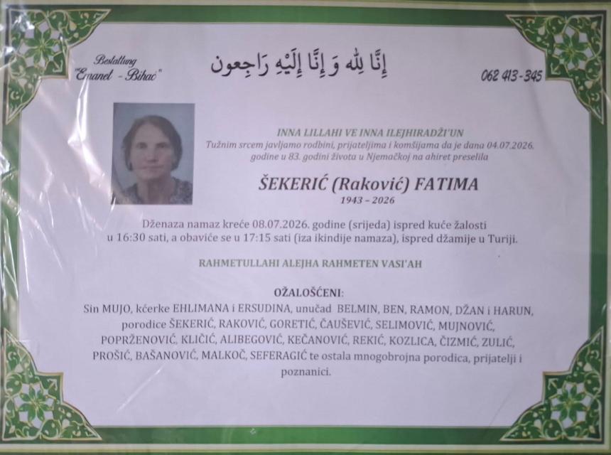 &Scaron;ekerić (Raković) Fatima