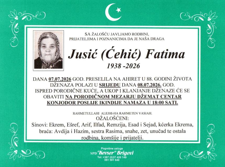 Jusić (Ćehić) Fatima