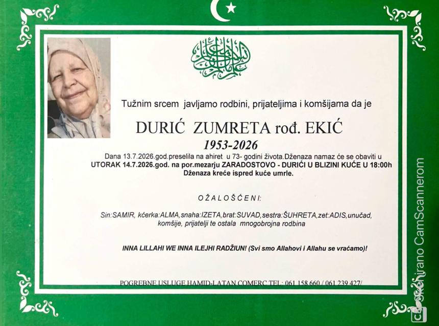 Durić Zumreta rođ. Ekić
