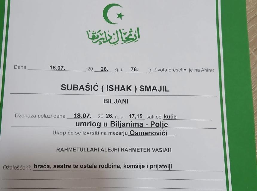 Suba&scaron;ić (Ishak) Smajil