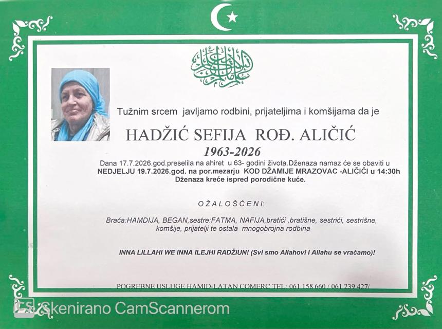 Hadžić Sefija, rođ. Aličić