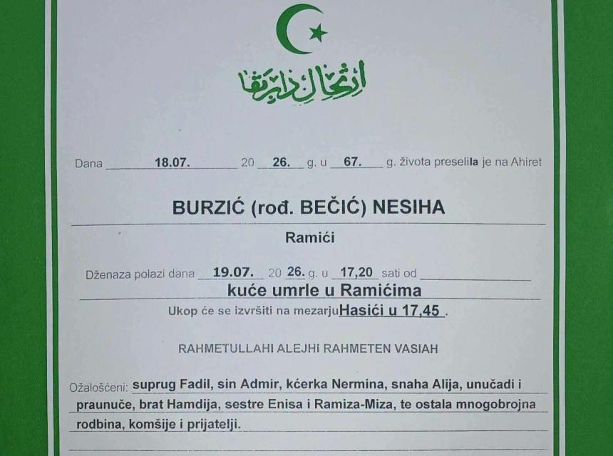 Burzić (rođ. Bečić) Nesiha