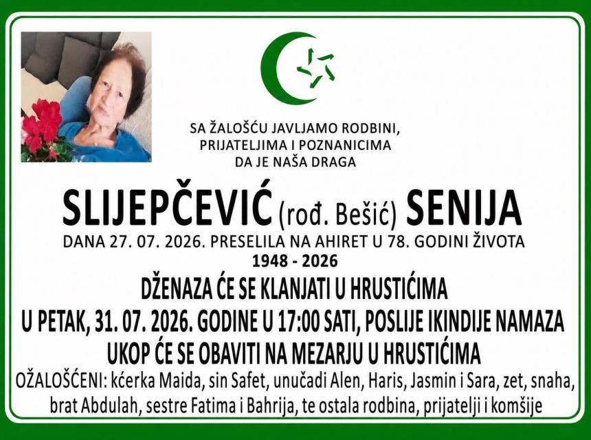 Slijepčević (rođ. Be&scaron;ić) Senija
