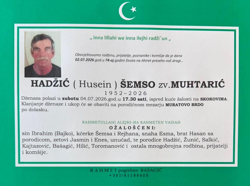 Hadžić (Husein) &Scaron;emso zv. Muhtarić