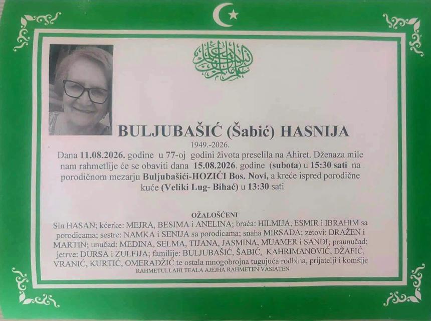 Buljuba&scaron;ić (&Scaron;abić) Hasnija