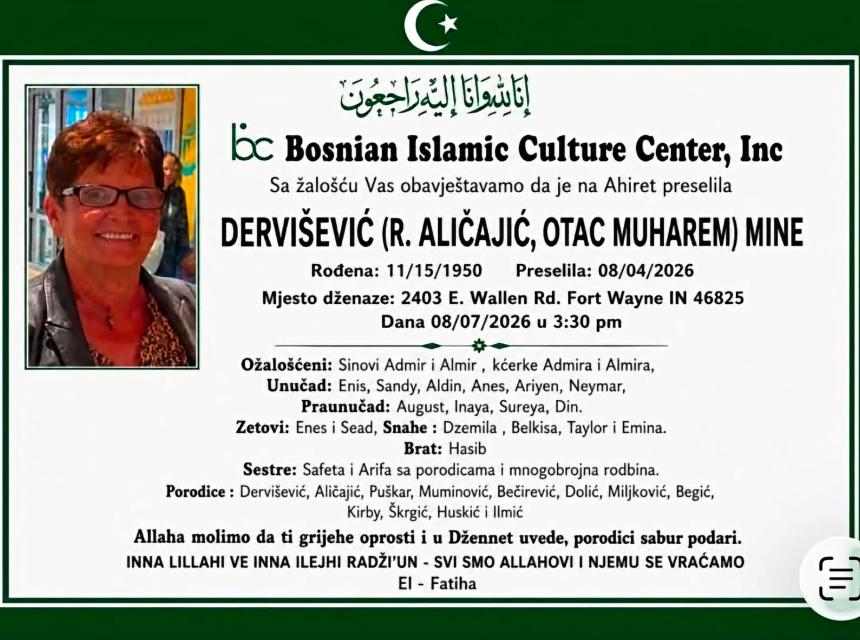 Dervi&scaron;ević (r. Aličajić, otac Muharem) Mine