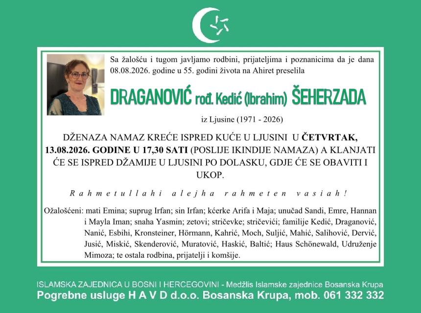 Draganović rođ. Kedić (Ibrahim) &Scaron;eherzada
