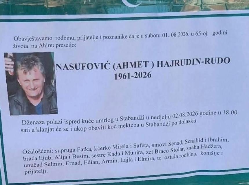 Nasufović (Ahmet) Hajrudin &ndash; Rudo