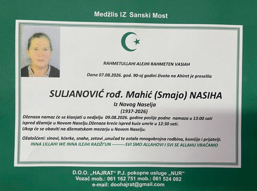 Suljanović rođ. Mahić (Smajo) Nasiha