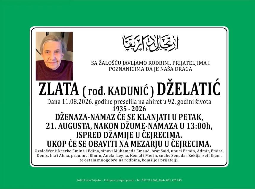 Zlata (rođ. Kadunić) Dželatić