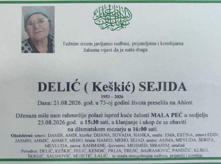 Delić (Ke&scaron;kić) Sejida