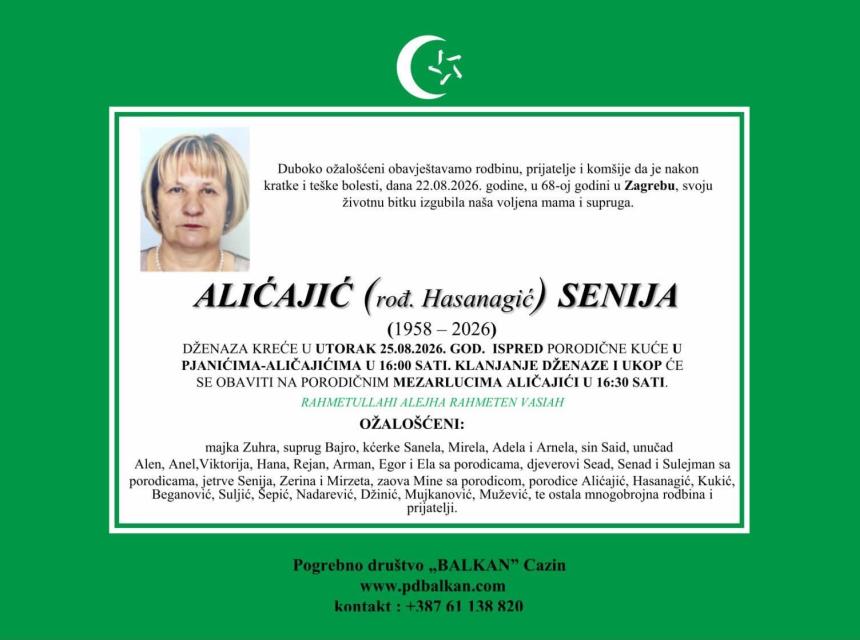 Aličajić (rođ. Hasanagić) Senija