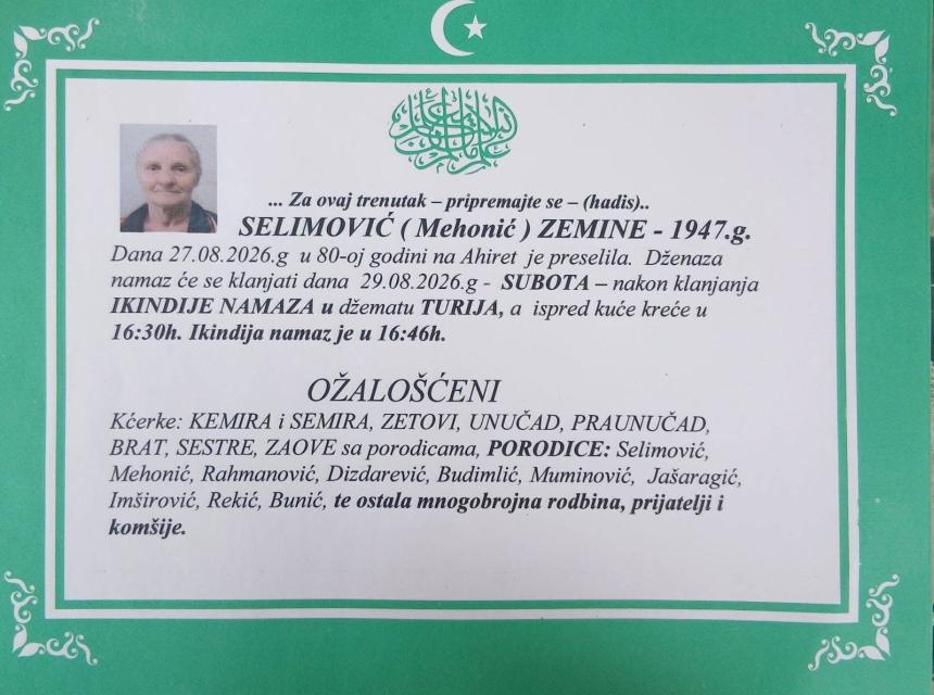 Selimović (Mehonić) Zemine