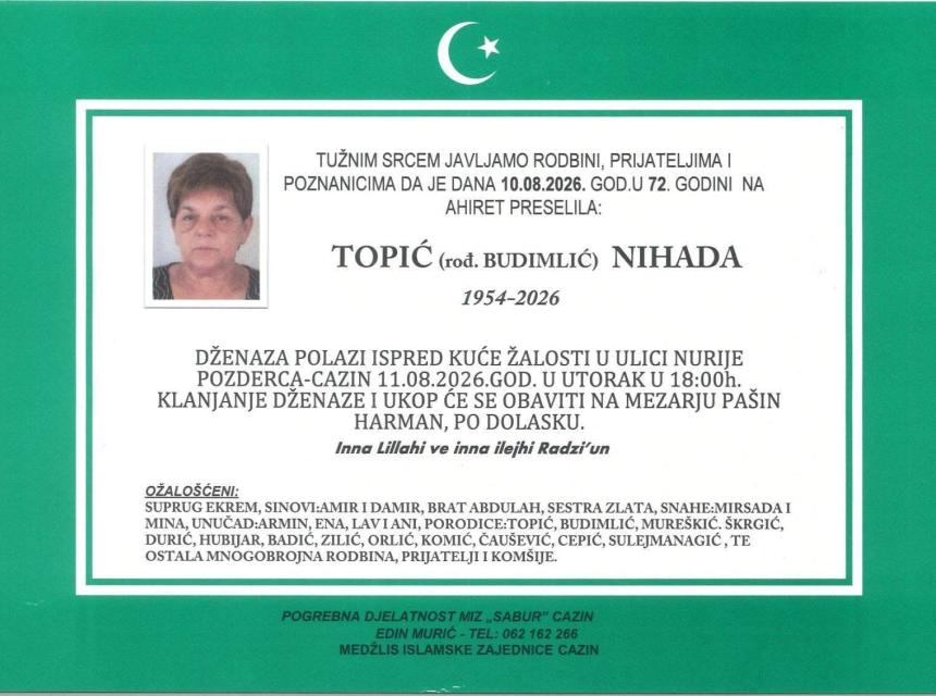 Topić (rođ. Budimlić) Nihada