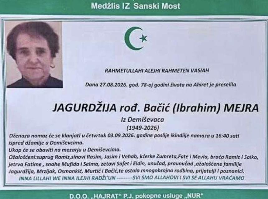 Jagurdžija rođ. Bačić (Ibrahim) Mejra