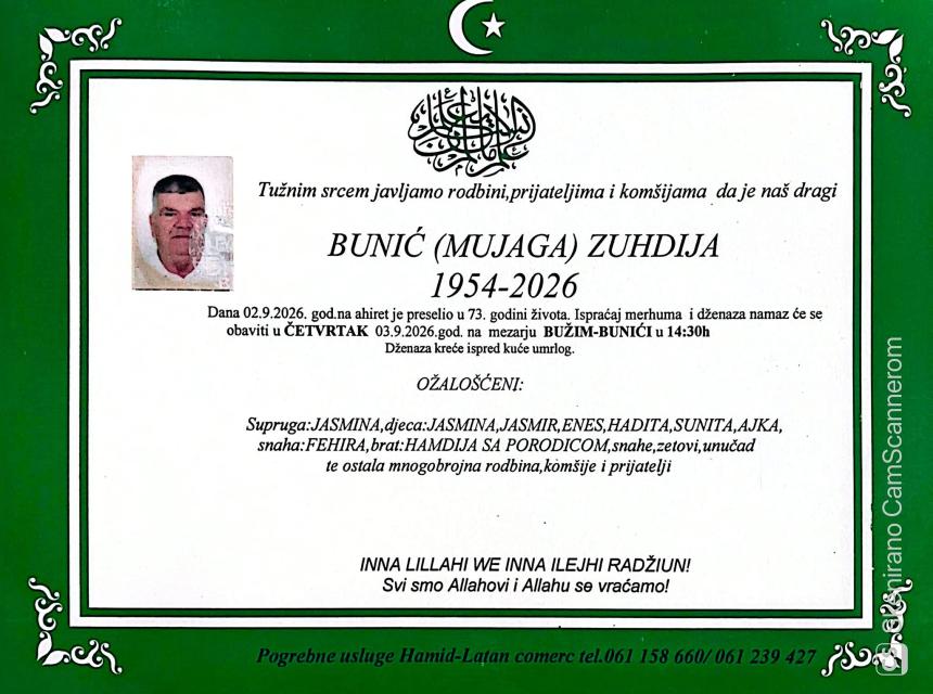 Bunić (Mujaga) Zuhdija