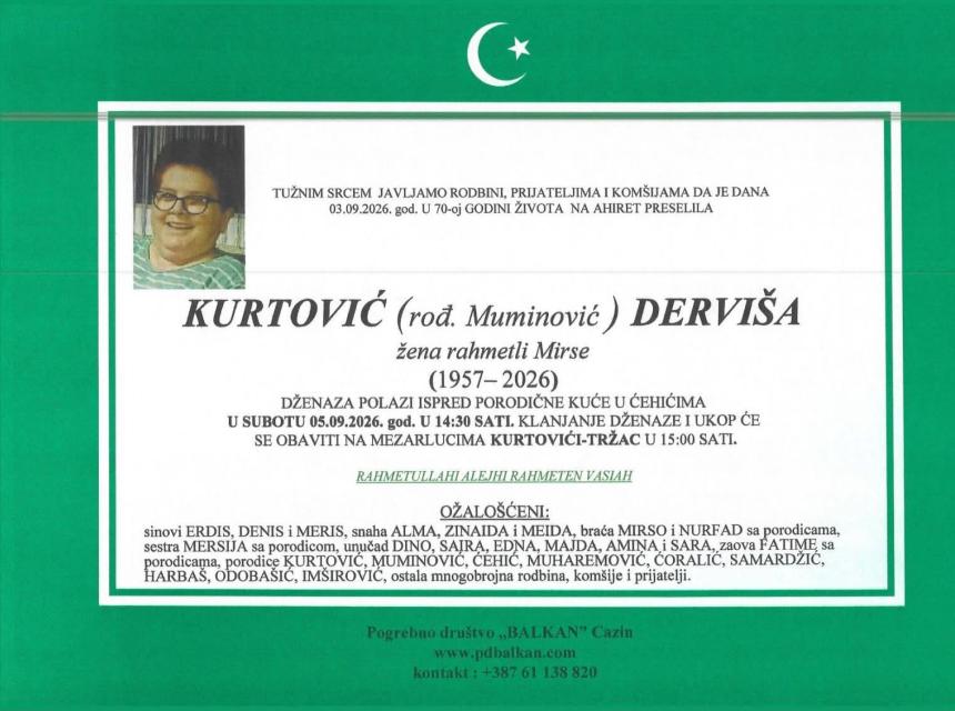 Kurtović (rođ. Muminović) Dervi&scaron;a