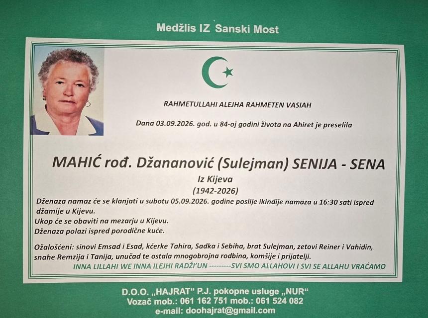 Mahić rođ. Džananović (Sulejman) Senija