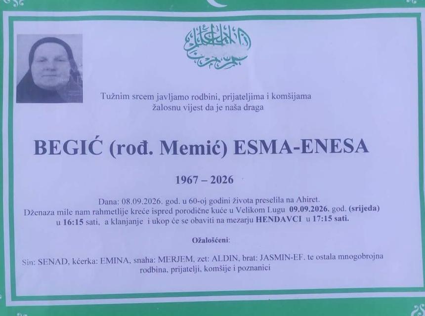 Begić (rođ. Memić) Esma-Enesa