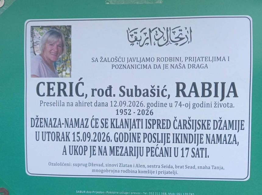 Cerić, rođ. Suba&scaron;ić, Rabija