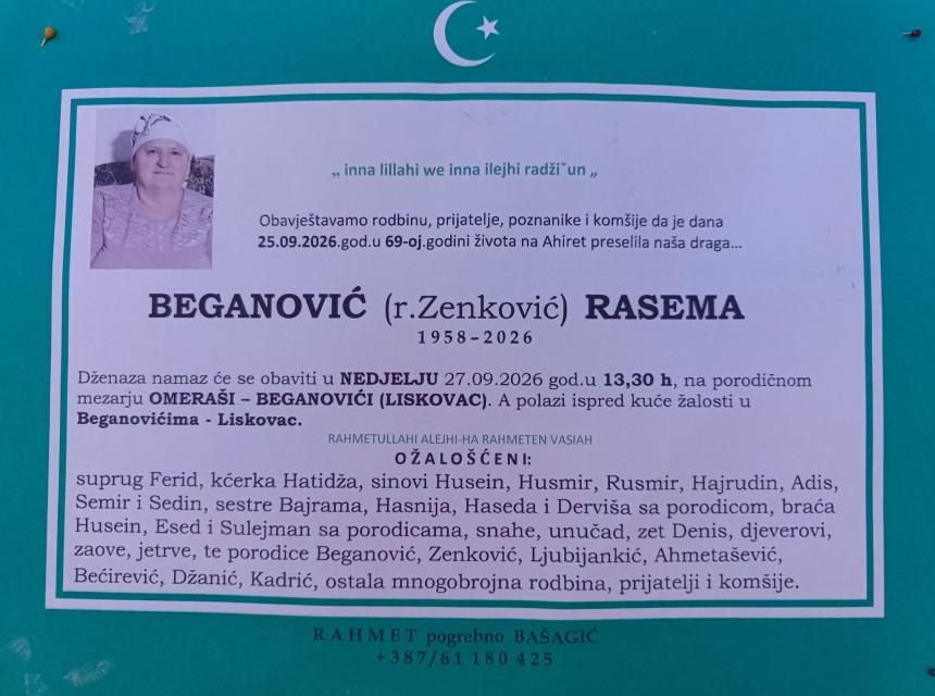 Beganović (r. Zenković) Rasema