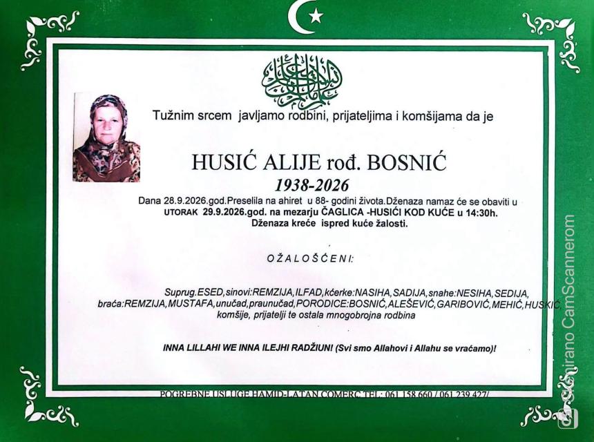 Husić Alije rođ. Bosnić