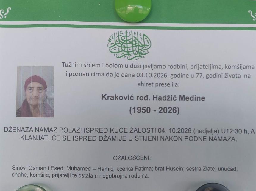 Kraković rođ. Hadžić Medine