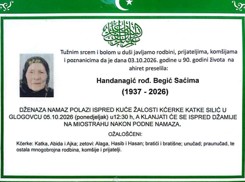 Handanagić rođ. Begić Saćima