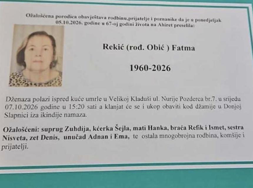 Rekić (rod. Obić) Fatma