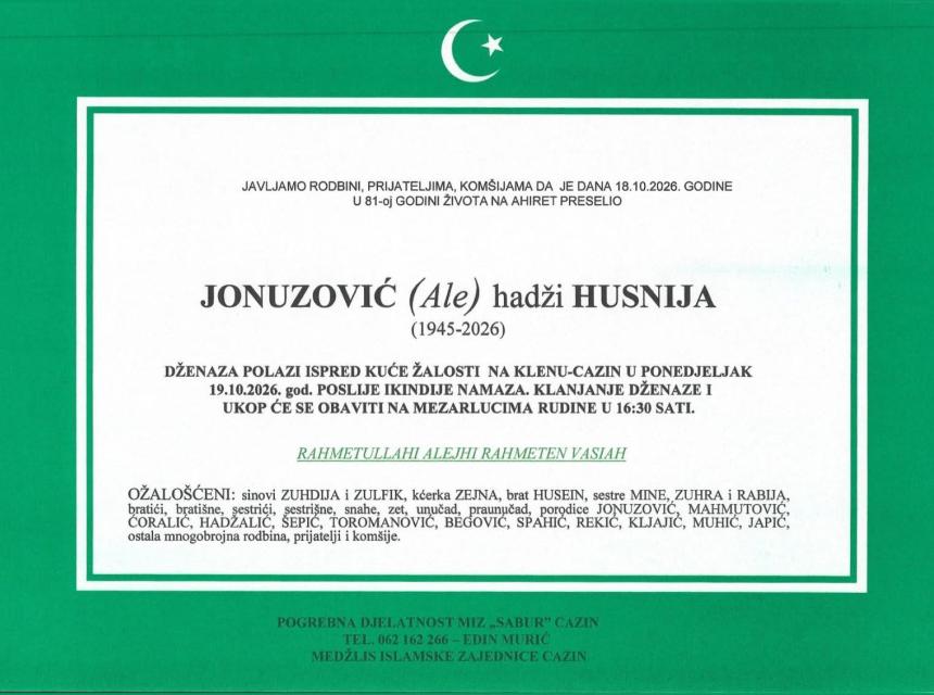 Jonuzović (Ale) hadži Husnija