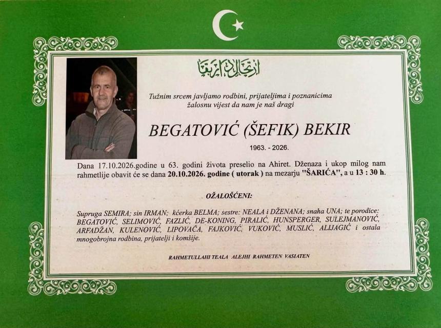 Begatović (&Scaron;efik) Bekir