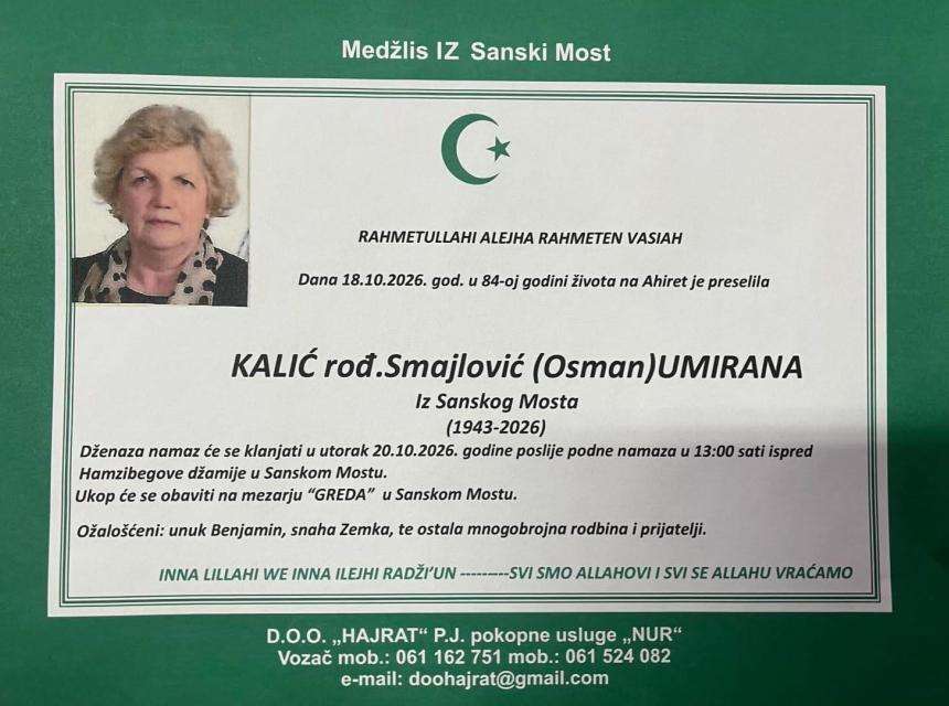 Kalić rođ. Smajlović (Osman) Umirana