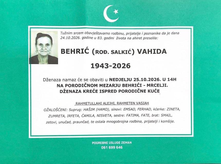 Behrić (rođ. Salkić) Vahida
