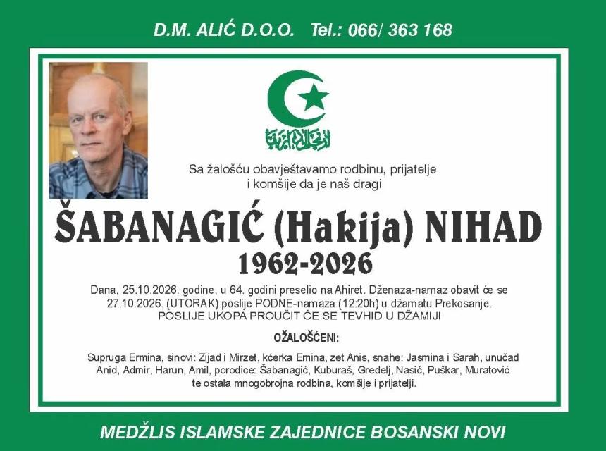 &Scaron;abanagić (Hakija) Nihad