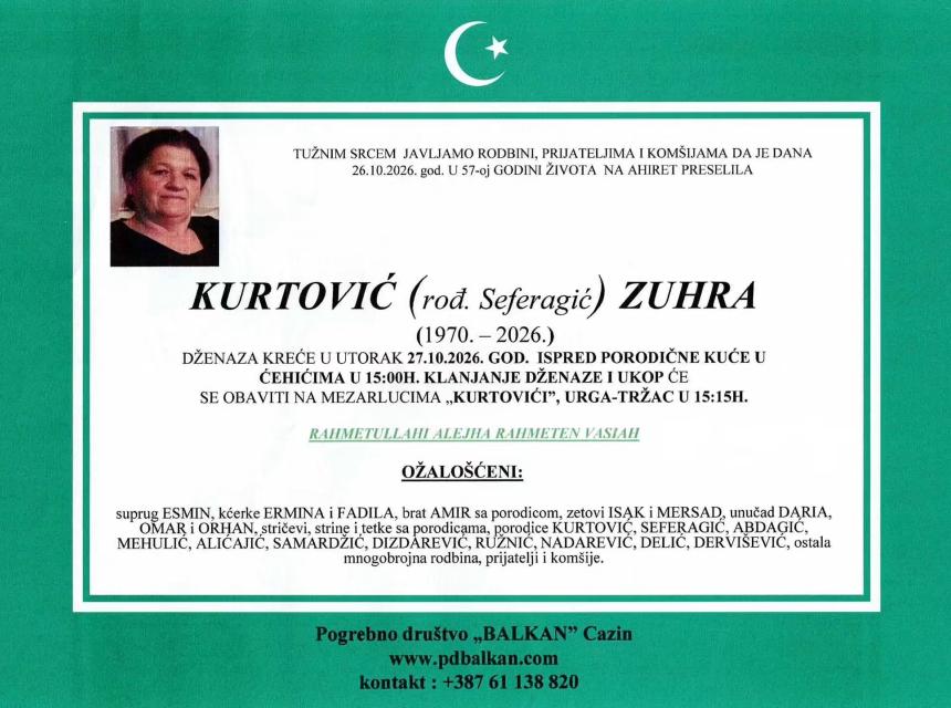 Kurtović (rođ. Seferagić) Zuhra